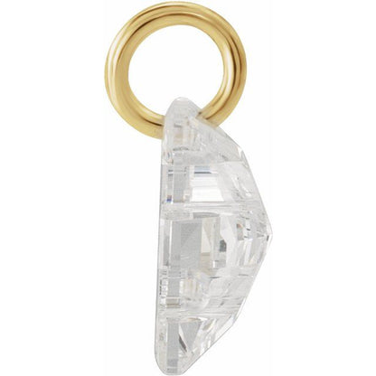14K Yellow Gold 7/8 CT Lab-Grown Diamond Initial Dangle