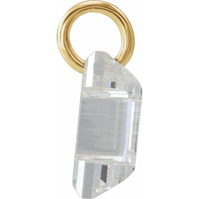 14K Yellow Gold 3/4 CT Lab-Grown Diamond Initial Dangle