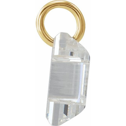 14K Yellow Gold 3/4 CT Lab-Grown Diamond Initial Dangle