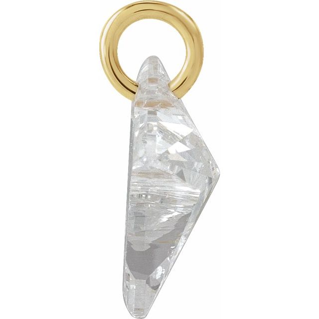 14K Yellow Gold 1 CT Lab-Grown Diamond Initial Dangle