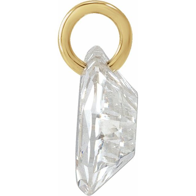 14K Yellow Gold 1 CT Lab-Grown Diamond Initial Dangle
