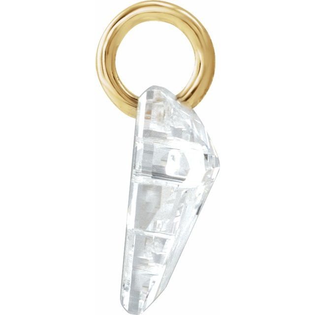 14K Yellow Gold 5/8 CT Lab-Grown Diamond Initial Dangle