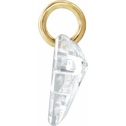 14K Yellow Gold 5/8 CT Lab-Grown Diamond Initial Dangle