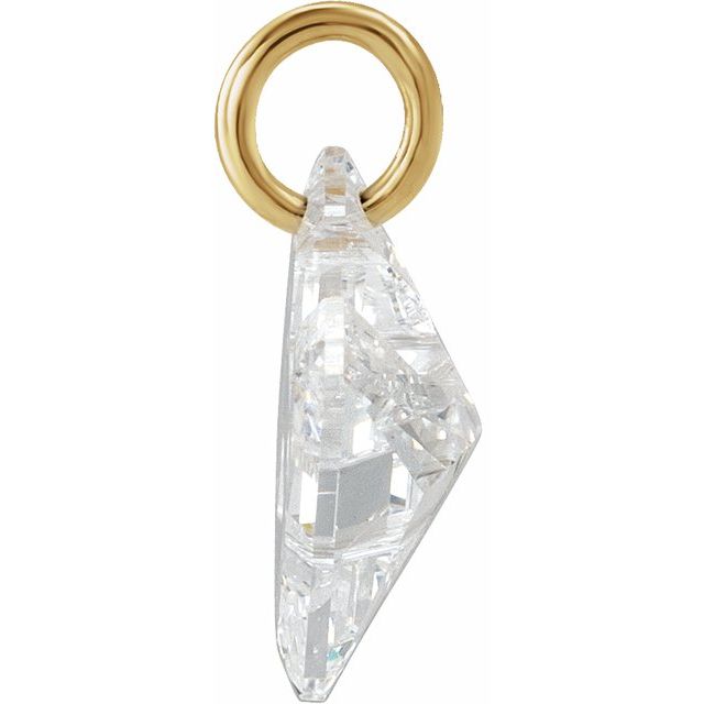14K Yellow Gold 7/8 CT Lab-Grown Diamond Initial Dangle