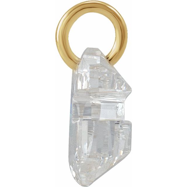 14K Yellow Gold 9/10 CT Lab-Grown Diamond Initial Dangle