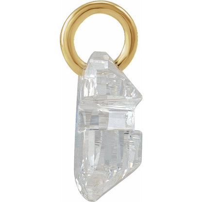 14K Yellow Gold 9/10 CT Lab-Grown Diamond Initial Dangle