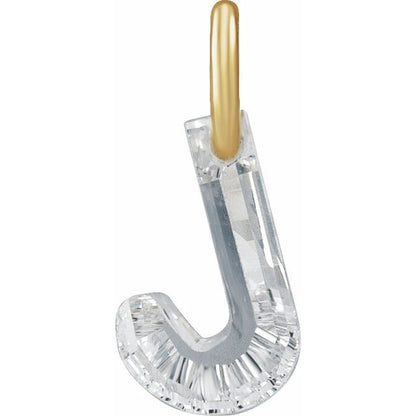 14K Yellow Gold 1/2 CT Lab-Grown Diamond Initial Dangle