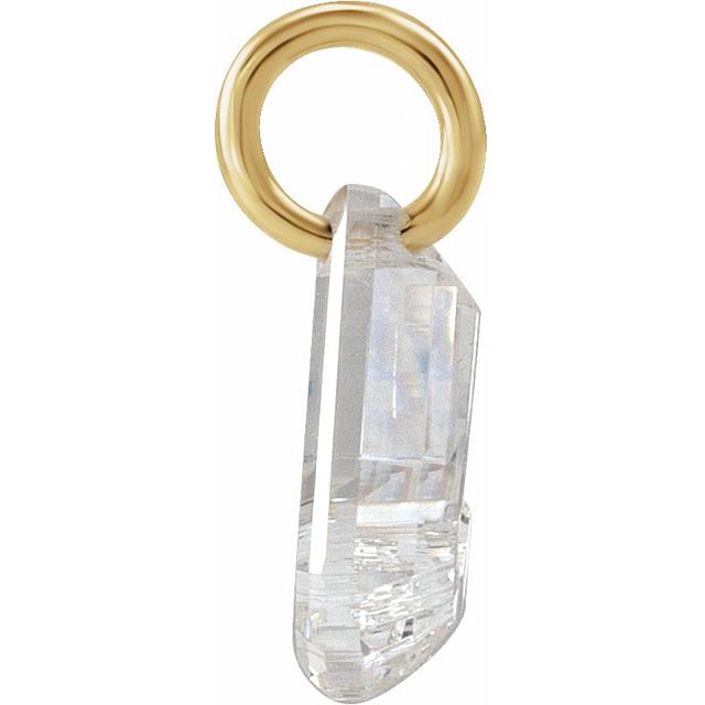 14K Yellow Gold 1/2 CT Lab-Grown Diamond Initial Dangle