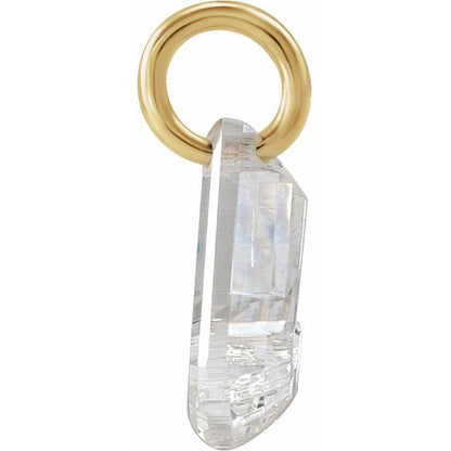 14K Yellow Gold 1/2 CT Lab-Grown Diamond Initial Dangle