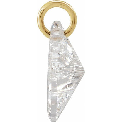 14K Yellow Gold 1 1/6 CT Lab-Grown Diamond Initial M Dangle
