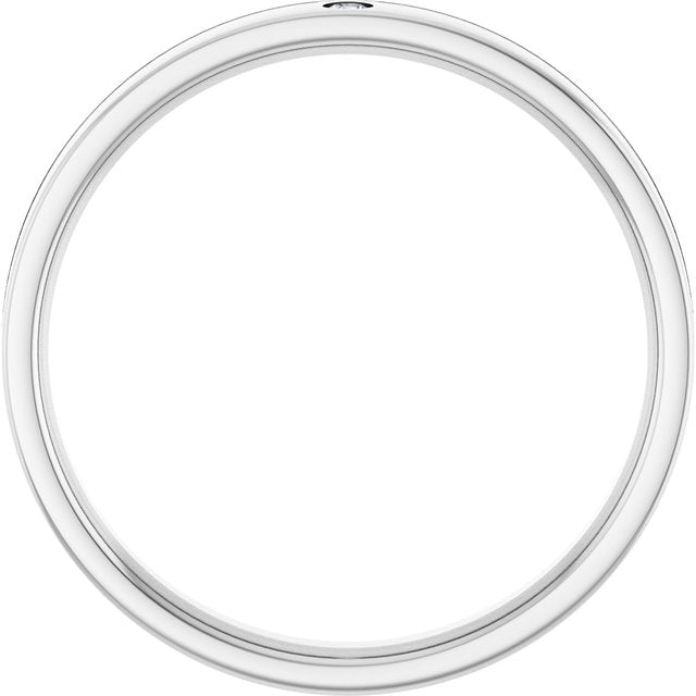 .015 CT Natural Diamond Comfort-Fit Flat Band, 2.5 mm, Accented