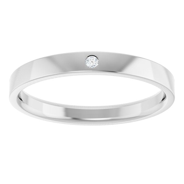 .015 CT Natural Diamond Comfort-Fit Flat Band, 2.5 mm, Accented