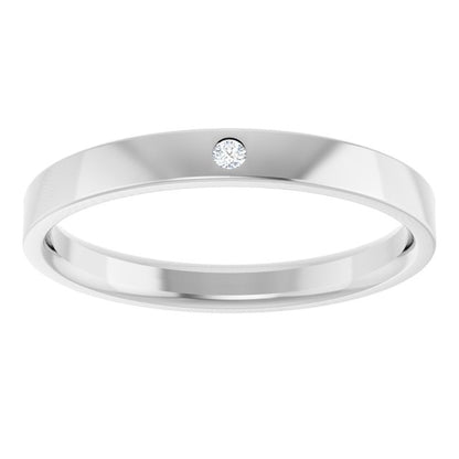.015 CT Natural Diamond Comfort-Fit Flat Band, 2.5 mm, Accented