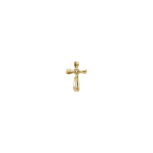 14K Yellow Gold .02 CTW Natural Diamond Cross Pendant