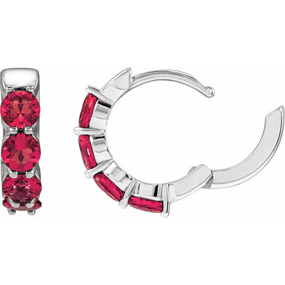 Lab-Grown Ruby Hoop Earrings