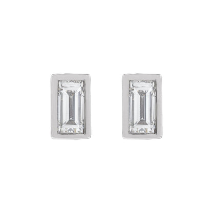 14K White Gold 1/10 CT Natural Diamond Stud Earring