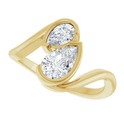 1 CTW Lab-Grown Diamond Two-Stone Engagement Ring
