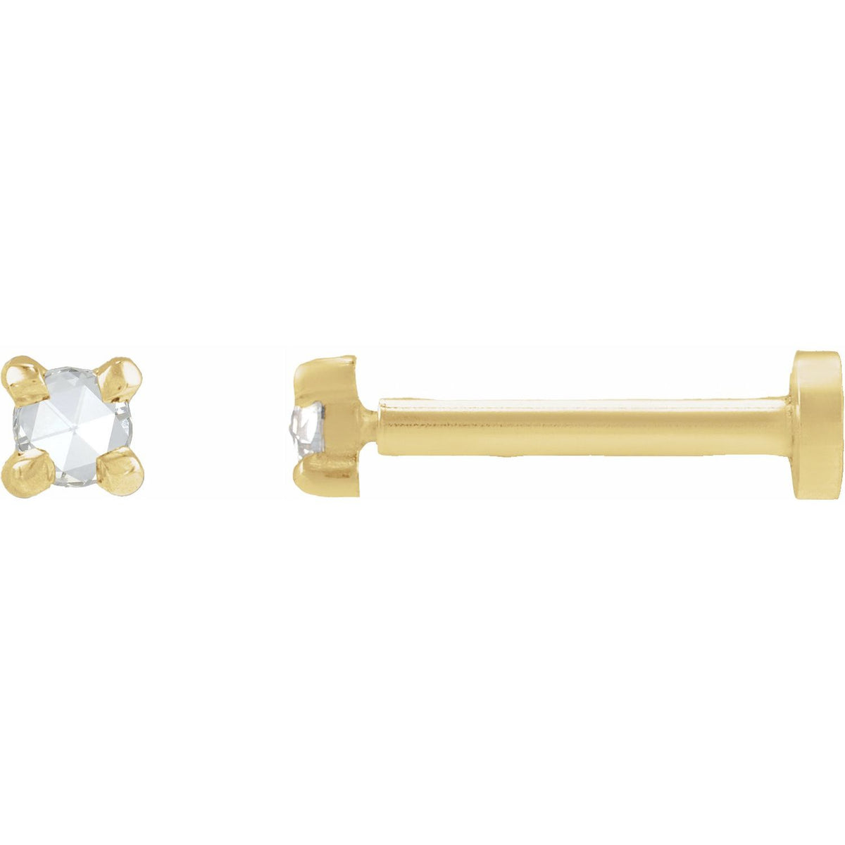 .02 CT Rose-Cut Natural Diamond Stud Earring