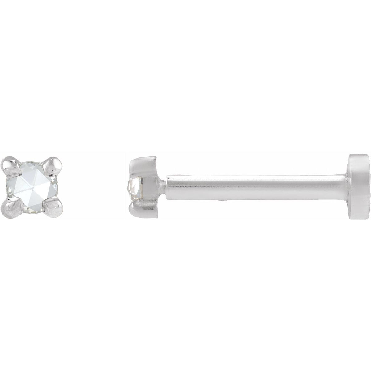 .02 CT Rose-Cut Natural Diamond Stud Earring
