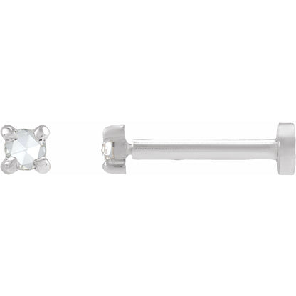.02 CT Rose-Cut Natural Diamond Stud Earring
