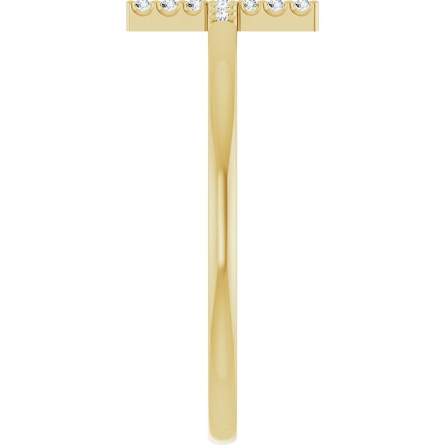 .07 CTW Natural Diamond Sideways Cross Ring