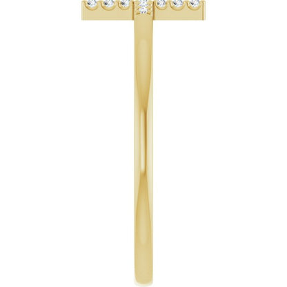 .07 CTW Natural Diamond Sideways Cross Ring