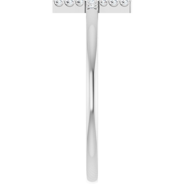 Sterling Silver .08 CTW Natural Diamond Sideways Cross Ring