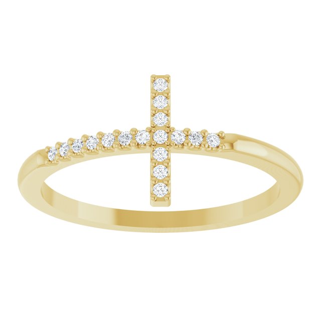 .07 CTW Natural Diamond Sideways Cross Ring