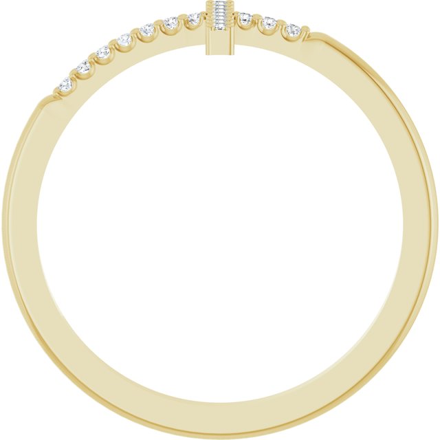 .07 CTW Natural Diamond Sideways Cross Ring