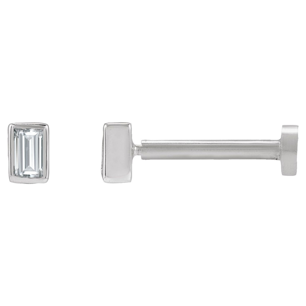 14K White Gold .03 CT Lab-Grown Diamond Stud Earring
