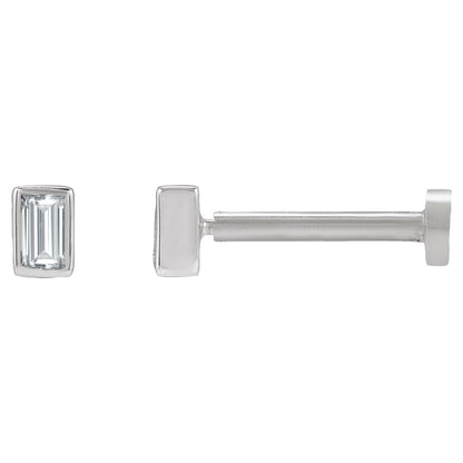 14K White Gold .03 CT Lab-Grown Diamond Stud Earring