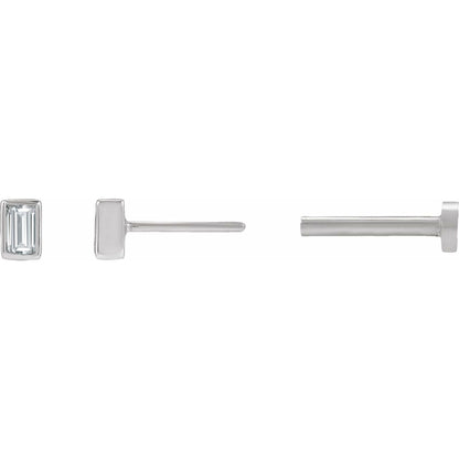 14K White Gold .03 CT Lab-Grown Diamond Stud Earring