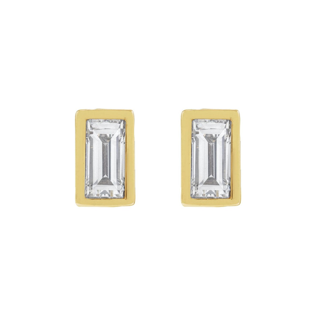 14K Yellow Gold 1/10 CT Lab-Grown Diamond Stud Earring