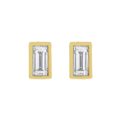 14K Yellow Gold 1/10 CT Lab-Grown Diamond Stud Earring