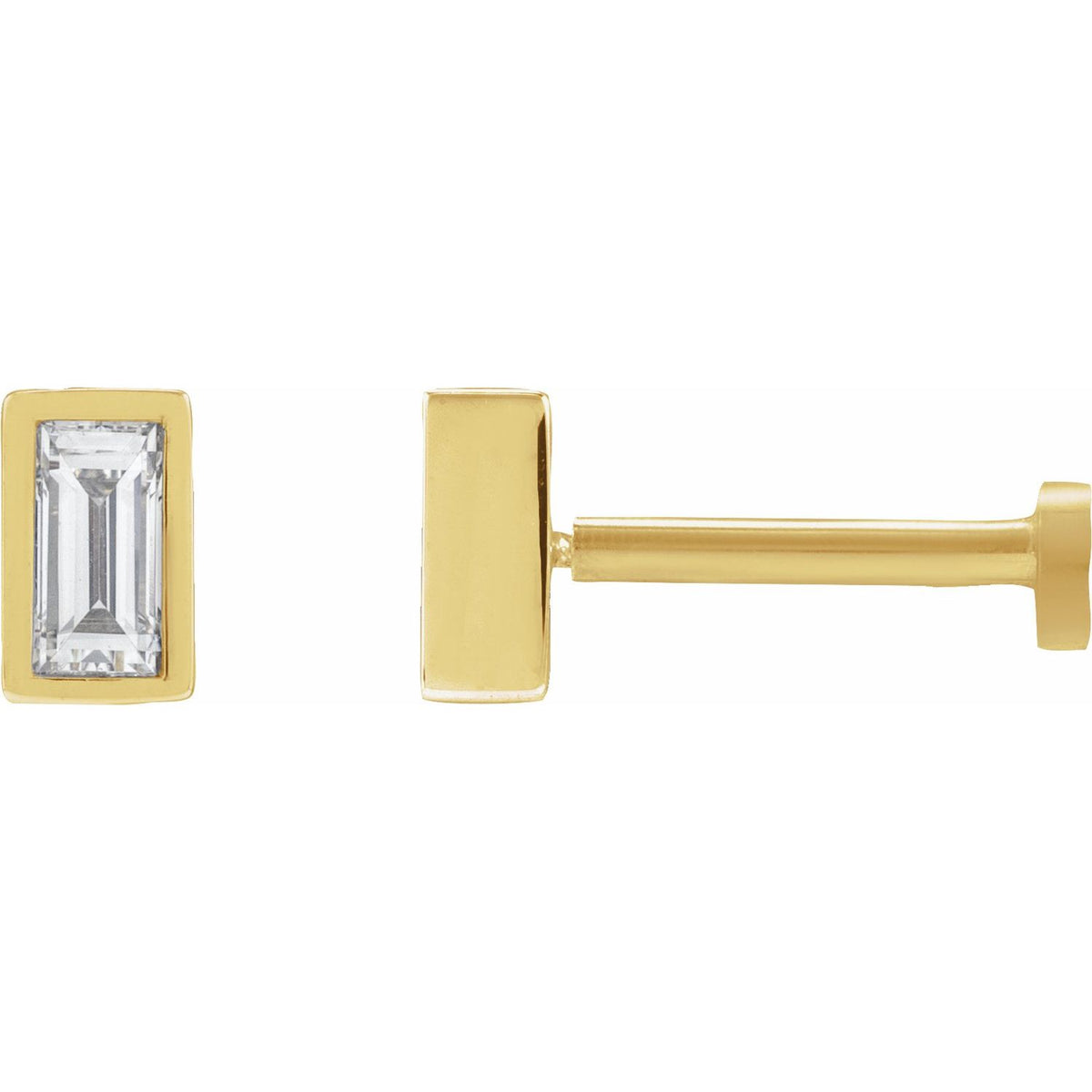 14K Yellow Gold 1/10 CT Lab-Grown Diamond Stud Earring
