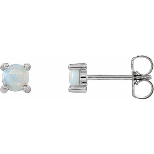 Natural White Opal Earrings