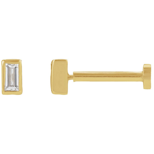 14K Yellow Gold .04 CT Natural Diamond Stud Earring