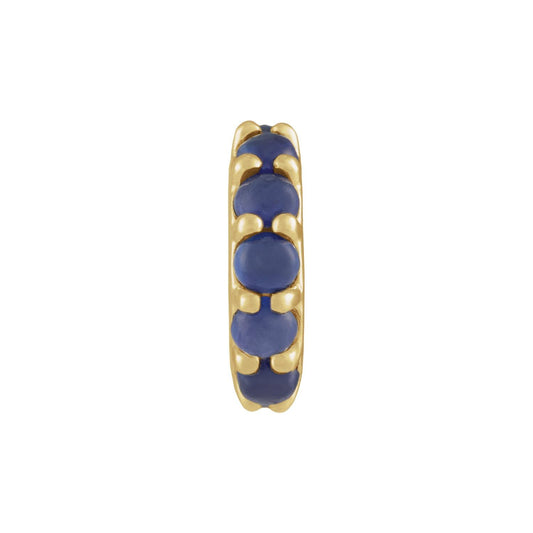 Lab-Grown Blue Sapphire Cabochon Spacer Charm/Pendant