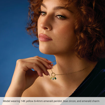 14K Yellow Gold Lab-Grown Purple Sapphire Pendant