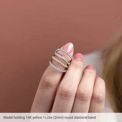 1/4 CTW Lab-Grown Diamond French-Set Anniversary Band