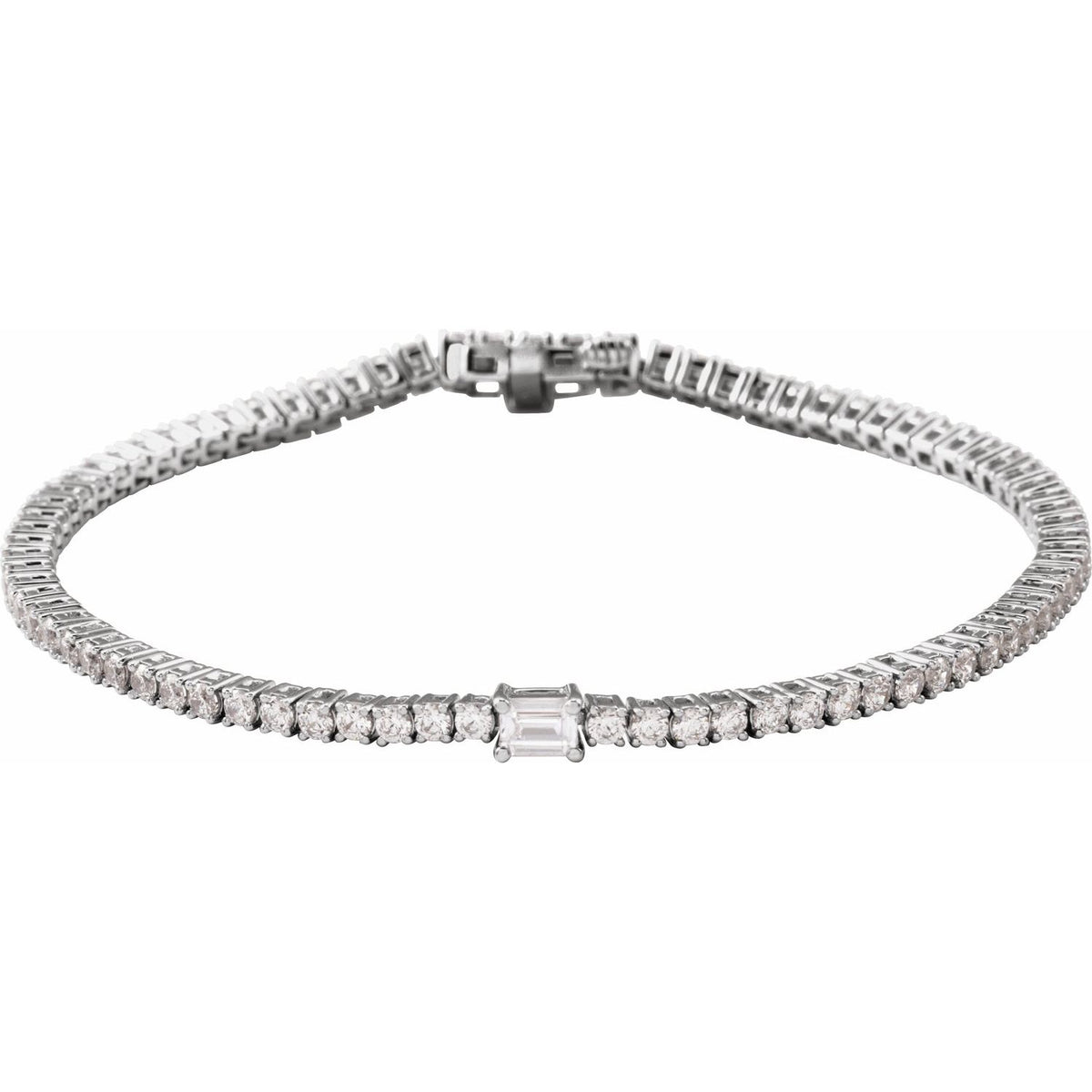 14K White Gold 3 CTW Lab-Grown Diamond Line 7" Bracelet