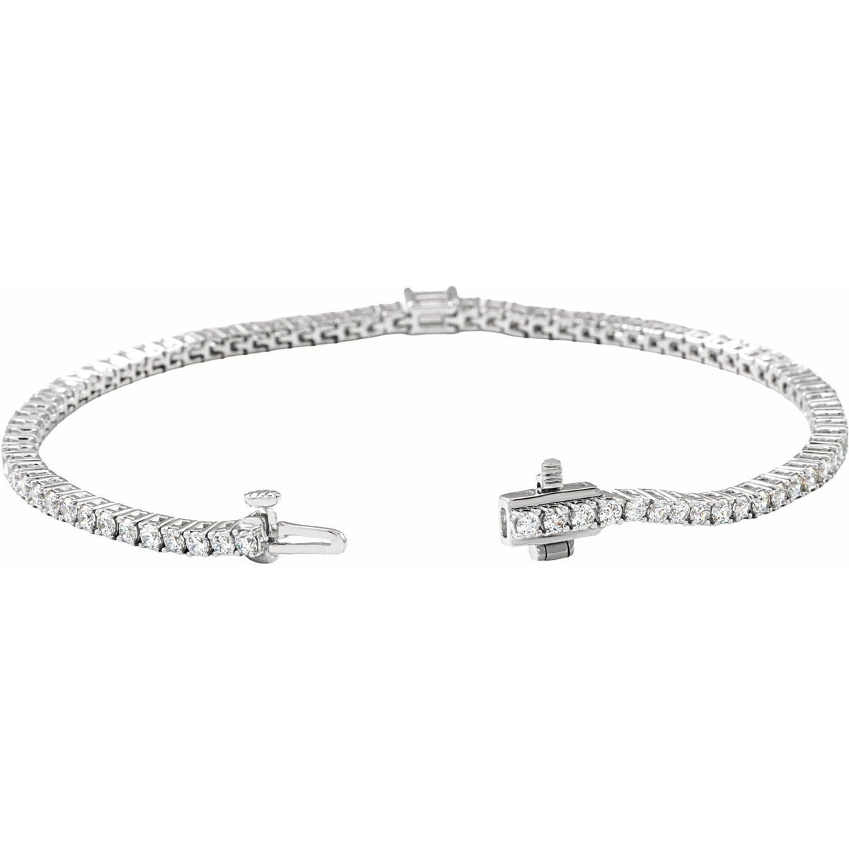 14K White Gold 3 CTW Lab-Grown Diamond Line 7" Bracelet