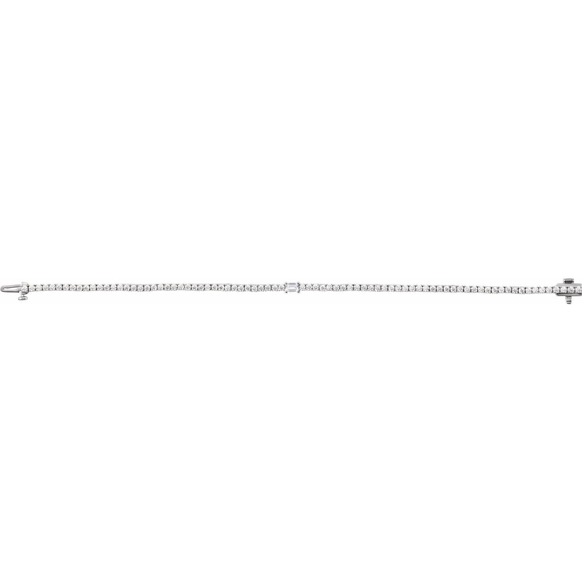 14K White Gold 3 CTW Lab-Grown Diamond Line 7" Bracelet