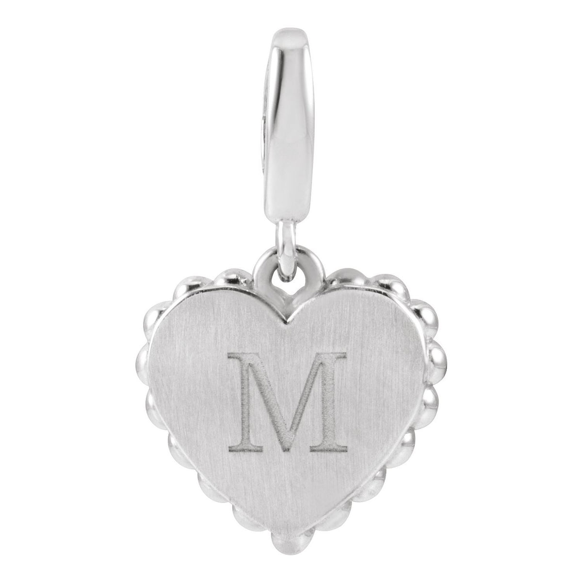 Engravable Heart Charm/Pendant, 18.6 x 11 mm