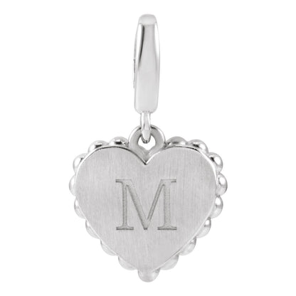 Engravable Heart Charm/Pendant, 18.6 x 11 mm