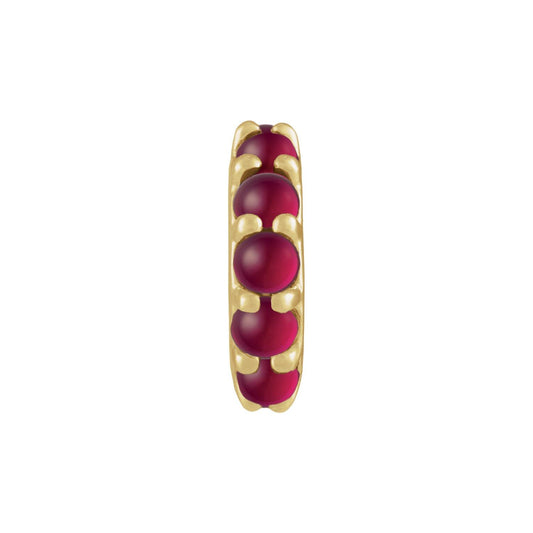 14K Yellow Gold Lab-Grown Ruby Cabochon Spacer Charm/Pendant