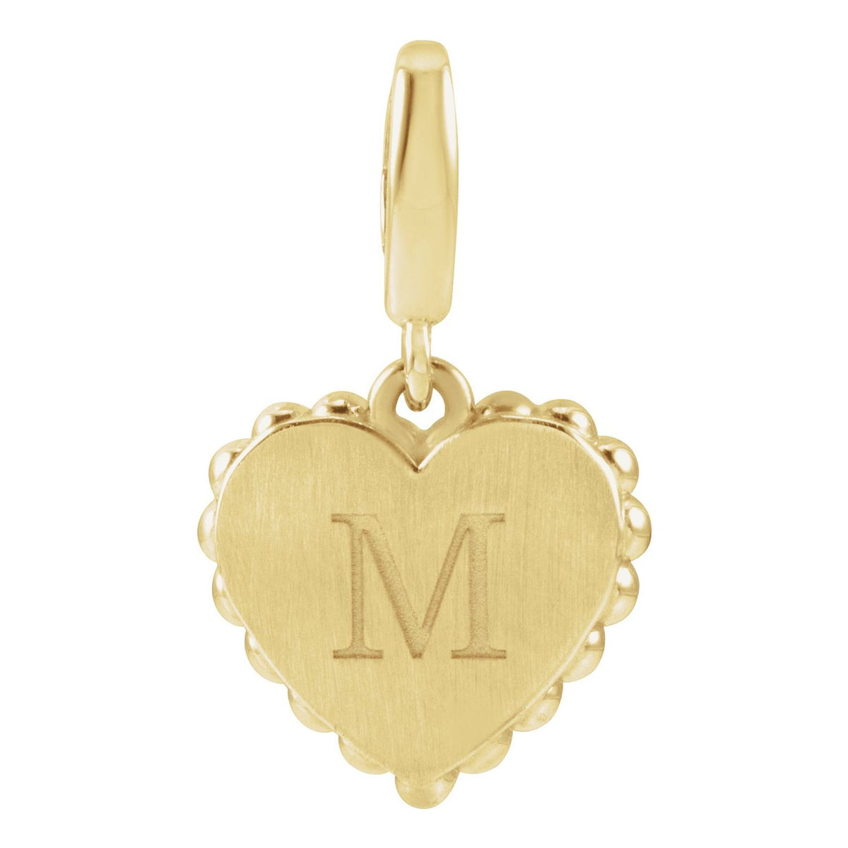 Engravable Heart Charm/Pendant, 18.6 x 11 mm
