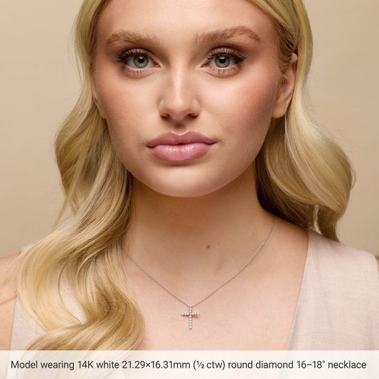 1/6 CTW Natural Diamond Cross Pendant