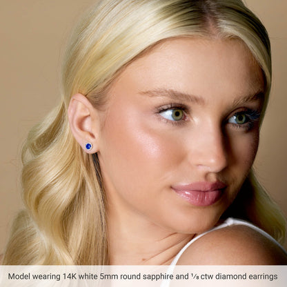 14K White Gold Natural Amethyst & 1/8 CTW Natural Diamond Earrings, 8.09 mm x 8.09 mm