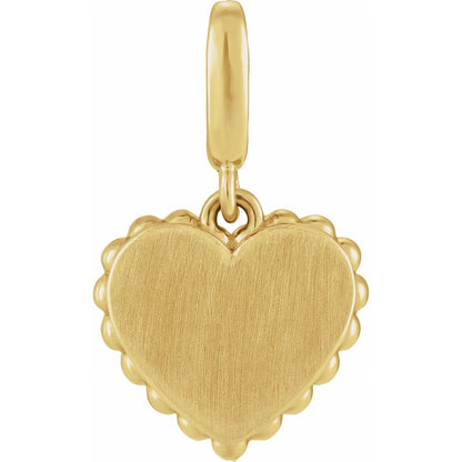 Engravable Heart Charm/Pendant, 18.6 x 11 mm